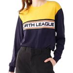 Urban Outfitters  Blue and Yellow North League Long Sleeve Tee Size Large Photo 0