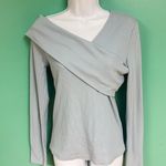 Unbranded Light Blue Long Sleeve Wrap Blouse Size XL Photo 1