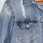 Ci Sono Denim Blue Jean Ripped Distressed Trucker Jacket Size 1X Photo 3