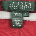 Ralph Lauren Womens Dress Small Petite Red Midi Modest Cocktail Party Holiday Photo 3