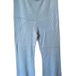 Abercrombie & Fitch Ribbed Kick Flare High Rise Sweater Pants In Blue Photo 0