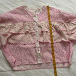St. Tropez Sunday Saint Tropez Pink floral Margaux blouse with ruffles Size Medium Photo 5