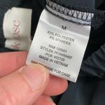 Pink Rose Black Track Pants Relaxed Fit Elastic Waist Photo 2