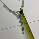 Apt. 9  Women’s Costume Necklace Green / Clear Bead Silver Tone Adjustable Length Photo 8