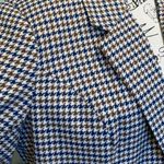 Blair  Women’s Size 16 Petite XL Extra Large Blue and Brown Houndstooth Jacket Photo 2