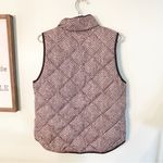 J.Crew  Size Medium Herringbone Zipper Black White Zig Zag Stripe Vest Feather Photo 5
