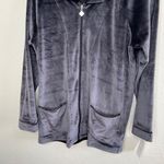 Eileen West Charcoal Gray Velvet Short Zip Robe Size S/M Sleepwear Photo 4