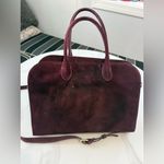Elegant Burgundy Suede Handbag Brown Photo 13