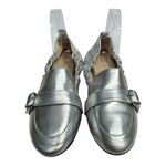 Nine West Silver Beagiver Flat Shoes Size 7 Metallic Casual Slip On Shoe Loafer Photo 1