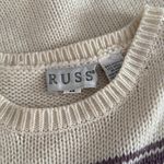 Russ Cream and Blue Animal Pattern Vest Size M Photo 6