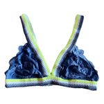 Free People  Mika Bralette Crochet Lace Wireless Blue Jean Baby Textured Trim Sm Photo 1