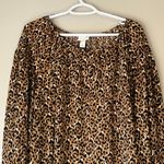 Ava & Viv NWT!  Leopard Print Long Sleeve Blouse Size X (14W) Photo 5