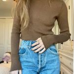 Brandy Melville  ribbed brown cropped sweater Photo 0