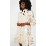 Tuckernuck Tan Fil Coupe Palmerston Dress Medium NEW Garden Floral Formal Photo 1