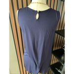 Loft  sleeveless blue and black shirt with color size small work attire Photo 3
