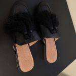 Anthropologie Bettye Muller Womens Black Leather SlipOn Tassle Mules sz 6 Preppy Photo 4