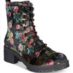 Madden Girl Eloisee Velvet floral Renaissance lace up combat boots ankle booties Photo 0