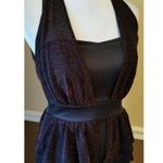 Mystic Black Sparkle Metallic Peplum Cut Halter Dress ModCloth Whimsigoth Glam Photo 4