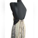 Bebe  Gold and Cream Halter Maxi Dress for Prom Photo 3