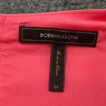 BCBGMAXAZRIA  Blush Pink Babydoll V Neck Scalloped Hem Mini Dress Size 4 Small Photo 4