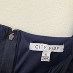 City Vibe NEW NWT Solid Navy Blue Mini Fit & Flare Dress Party Wedding JUNIORS Photo 5