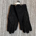 Vintage Leather Gloves Black Herringbone Embellished S Small New Photo 3
