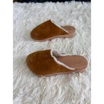Beek Anthropology Suede Clogs Shearling Lined Wooden Platform Slip On Mules Brown Size 5 Photo 2