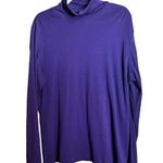 Duluth Trading Co Top Womens Extra Large XL Purple Turtleneck Cotton Blouse Photo 0