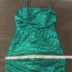 Women’s Green Fully Sequined Short Party Dress Ruffle Hem Corset Back Size 8 NEW Photo 11