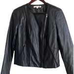 Ellen Tracy Y2K  Women Jacket M Black Faux Leather Moto Zip Edgy Punk‎ Bikercore Photo 0