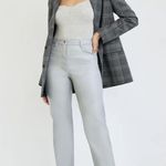 Aritzia Pant Melina High-Rise Straight-Leg Vegan-Leather Marble Grey 2 NWT Photo 8