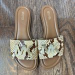 Michael Kors MK logo Snake Print Flat Sandal Size 8 Photo 1