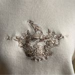 Vintage Bogner Ivory Wool Sweater Embroidered Monogram Mock Neck Cream Ski Large White Photo 1