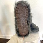 NEW Chunky Fuzzy Teddy Gray Black Faux Fur Boots EU 40 US 9 Photo 3