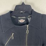 Harley Davidson Black Long Sleeves Front Zipper Pockets Knit Jacket, Medium Photo 8