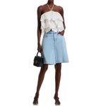 AQUA  Lace Ruffle Halter Top Ivory Cropped Sleeveless Party Layered‎ Blouse Photo 1