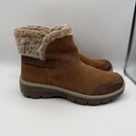 Skechers Women's SN49475 Brown Leather 6" Ankle Boots Faux Fur Size 7.5 Photo 1