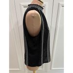 White House | Black Market WHBM Black & White Embroidered Sleeveless Top Minimalist Career Dressy Photo 4