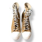 Converse  Chuck 70 De Luxe Block Heel Sneakers Tan White Lace Up Size 10.5 Unworn Photo 2
