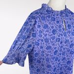 J.Crew Floral Ruffle Neck Blouse Keyhole Neck Medium Photo 6