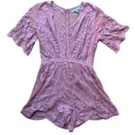 | She + Sky pink lace sheer romper Photo 0