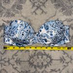 H&M  Bikini Top 32B Blue Floral Paisley Bandeau Strapless Push Up Photo 3