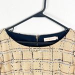 Tory Burch Evie Linen Blend Cap Sleeves Textured Lined Back Zip Closure Dress 6 Photo 9