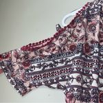Absolutely Famous  Pink / White Floral Cold Shoulder Top Size L Photo 9