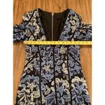 NBD X Corinne Womens Blue Lace Mini Dress Long Sleeve Floral Fitted V Neck Photo 7