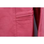 Carlisle Vintage Leather Coat Womens 4 Single Button 80's Pink Collar Jacket Photo 3