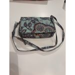 Vera Bradley  Quilted Crossbody TriFold Wristlet RFID Wallet Fan Flowers Pattern Photo 3