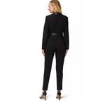 Adrianna Papell NEW NWT  Womens Stretch Crepe Tuxedo Jumpsuit Sequin Lapel size 4 Photo 2