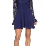Tularosa Revolve Skylar Navy Blue Lace Mini Dress Size Medium Long Sleeve V-Neck Photo 1