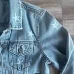 Star Embroidery Light Wash Blue Denim Jacket Size S Photo 4